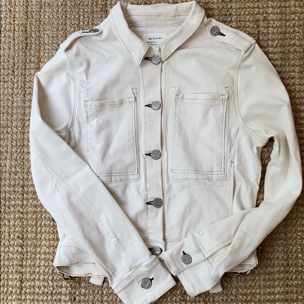 Ivory jean jacket. Perfect condition